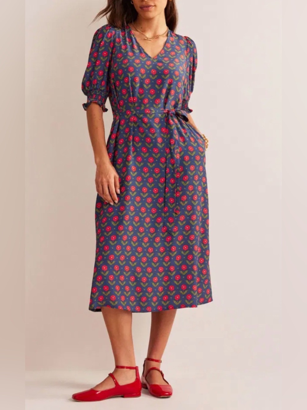 NEW Boden Daisy Ecovero Smock Dress 16-18